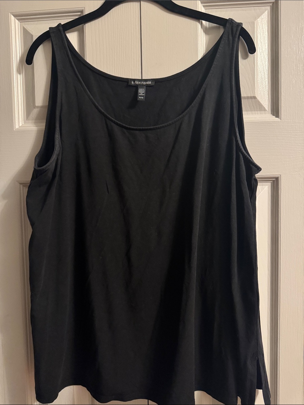 Eileen Fisher Black Scoop Neck Tank, XL